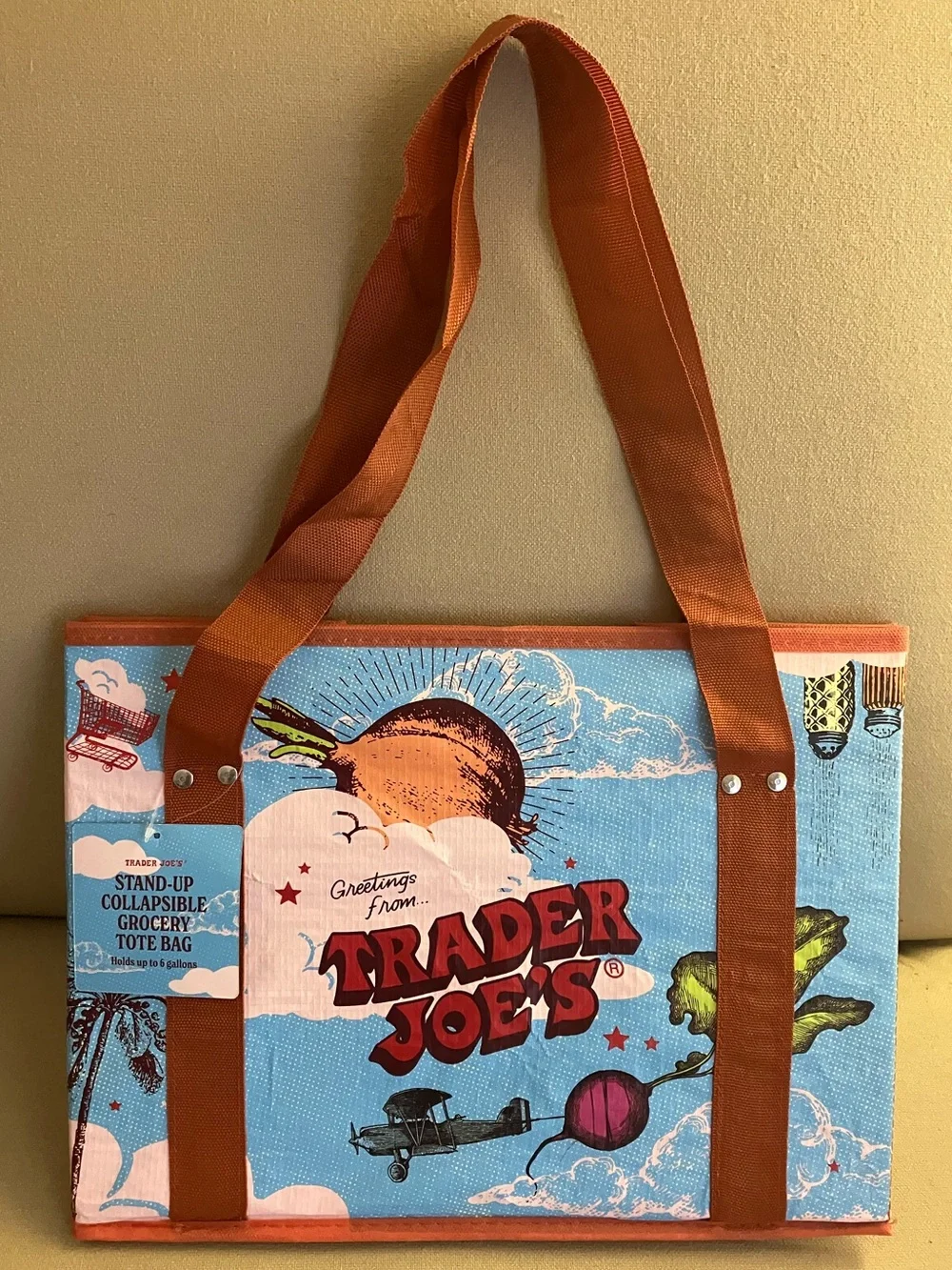 Trader Joe's Stand-Up Collapsable Grocery Tote - Picture 3 of 4